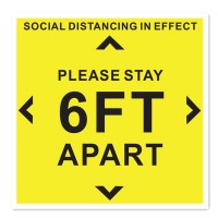 Removable Warning Sign Waterproof Sticker tiles Keeping Social Distancing Floor Decal Stickers